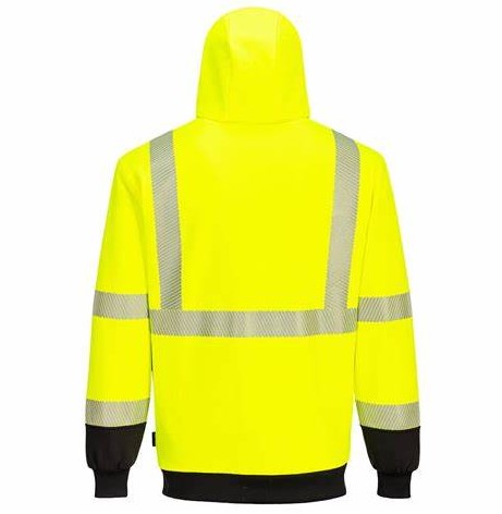 Hi-Vis Thermal Two Tone Zipped Hoodie Yellow/Black L R