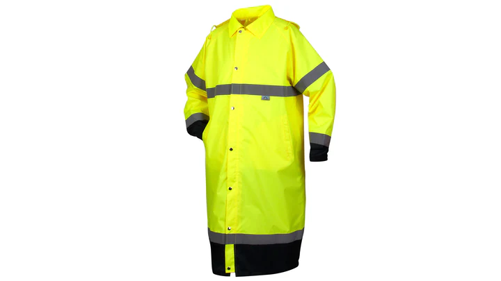 Jacket, PU/Poly hi vis 48" raincoat - size large