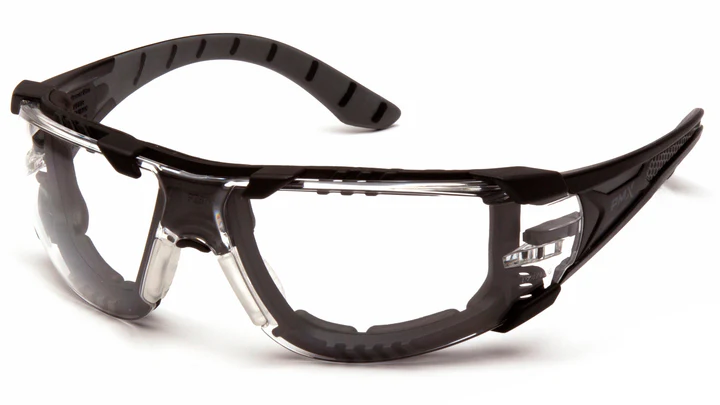 Glasses, Endeavor Plus - Clear H2MAX Anti-Fog - Black/Gray Foam
