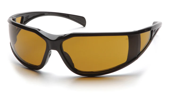 Glasses, Exeter - Shooter's Amber Anti-Fog - Glossy Black