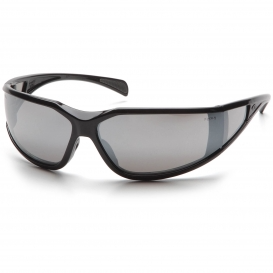 Glasses, Exeter - Silver Mirror Anti-Fog - Glossy Black
