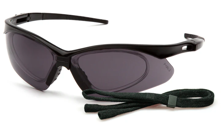 Glasses, PMXTREME Rx  - Gray Anti-Fog Lens with Rx Insert - Black