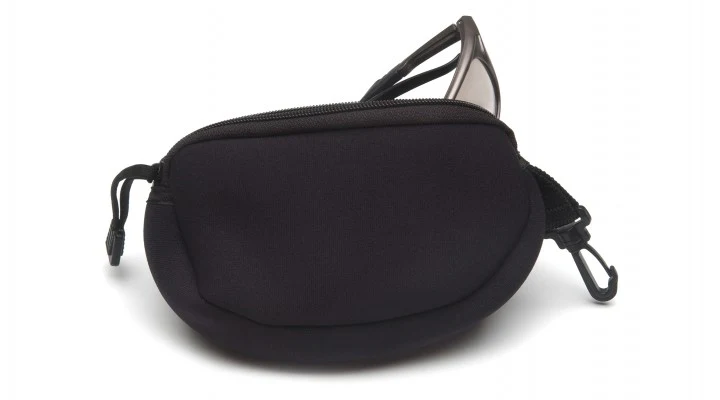 Glasses Case, Zippered Neoprene Spectacle Case - Black