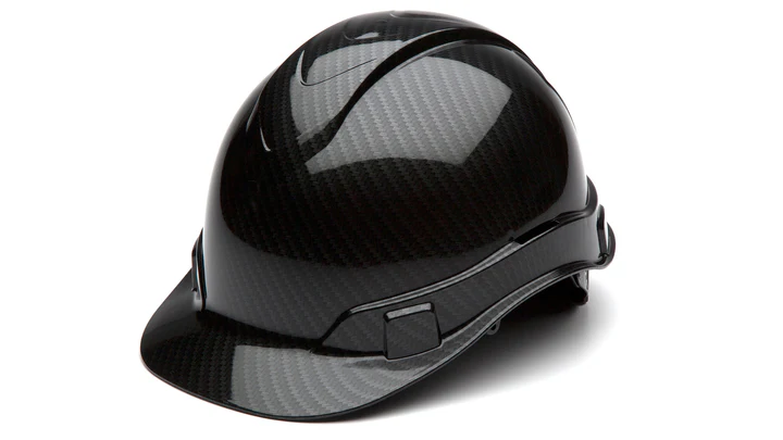 Hard Hat, Ridgeline Cap Style 4 Pt Ratchet Suspension - Shiny Black Graphite Pattern
