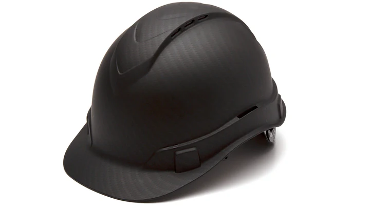 Hard Hat, Ridgeline Vented Cap Style 4 Pt Ratchet Suspension - Black Graphite Pattern