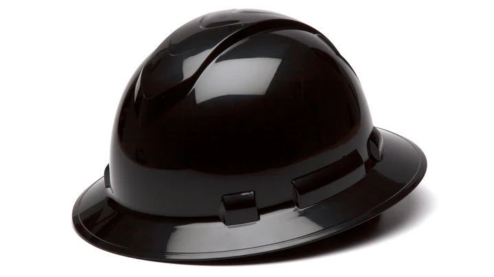 Hard Hat, Ridgeline Full Brim 4 Pt Ratchet Suspension - Black