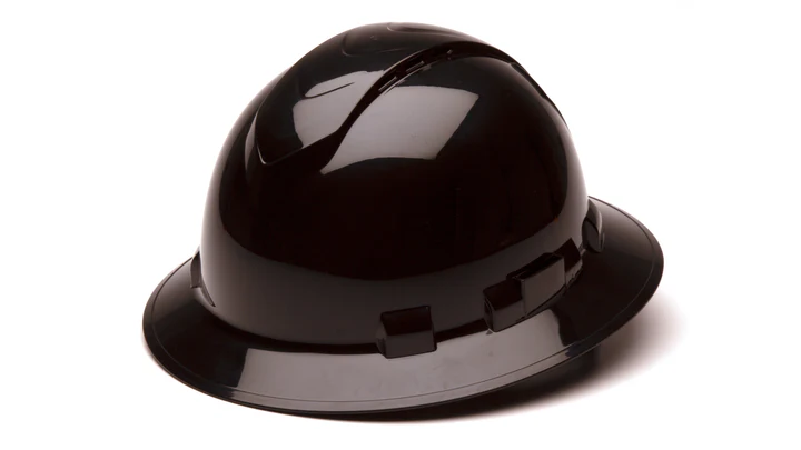 Hard Hat, Ridgeline Vented Full Brim 4 Pt Ratchet Suspension - Black