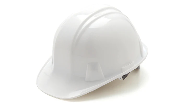 Hard Hat, Standard Shell 4 Pt Ratchet Suspension - White
