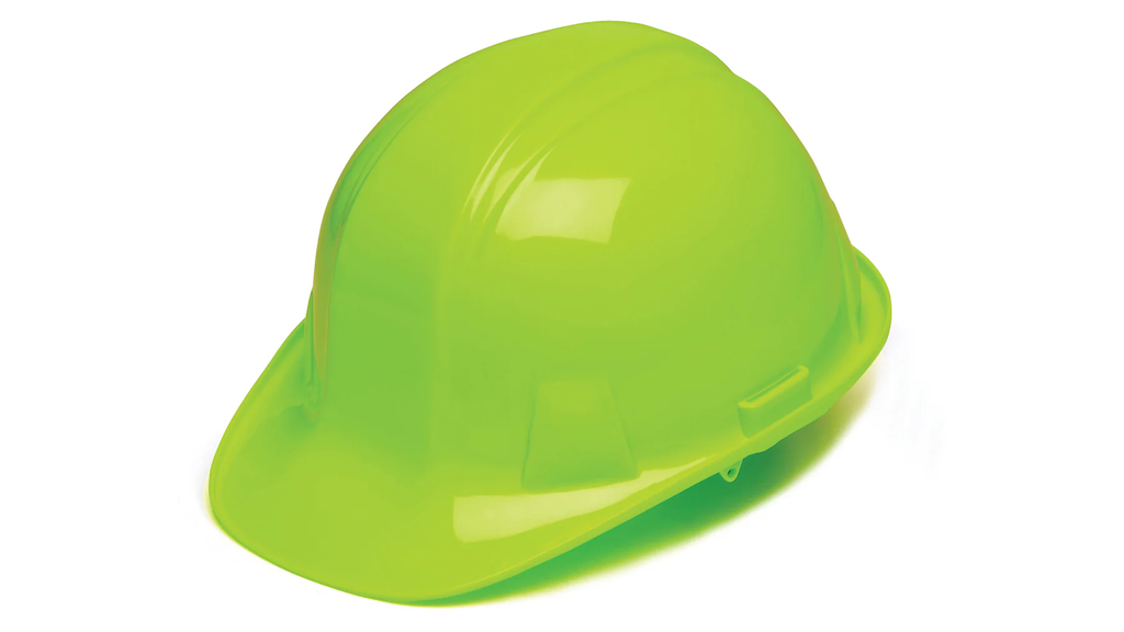 Hard Hat, Standard Shell 4 Pt Ratchet Suspension - Hi Vis Lime