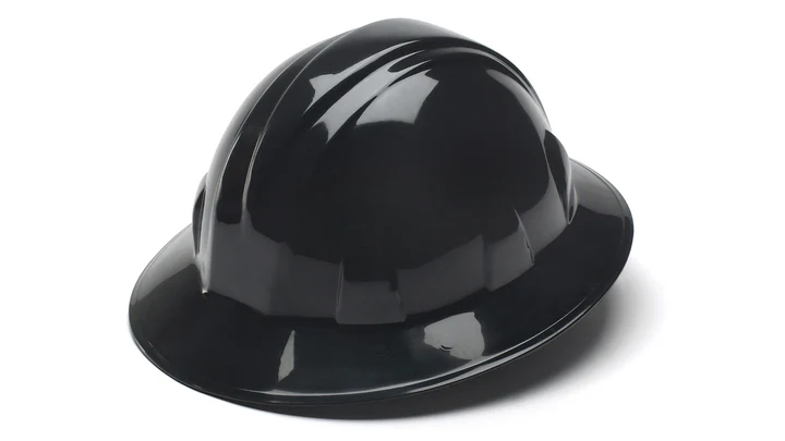 Hard hat, Full Brim 4 Pt Ratchet Suspension - Black