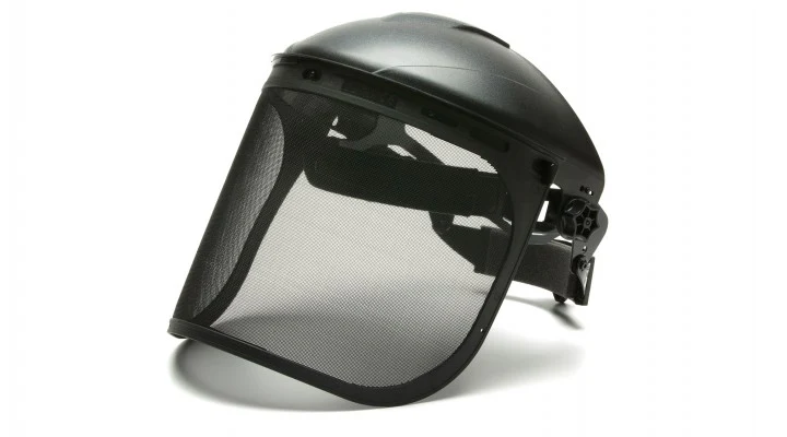 Face Shield, Steel Wire Mesh Shield - ANSI Z87.1  for Mesh Safety - Black Mesh
