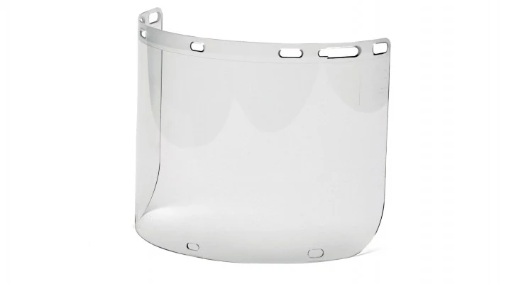 Cylinder Polycarbonate Shield with Slots for Chin Cup - ANSI Z87+ - Clear