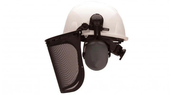 SL Series Forestry Kit HP14110, HHABCMS adapter, CM6010 muffs, and S1060 faceshield