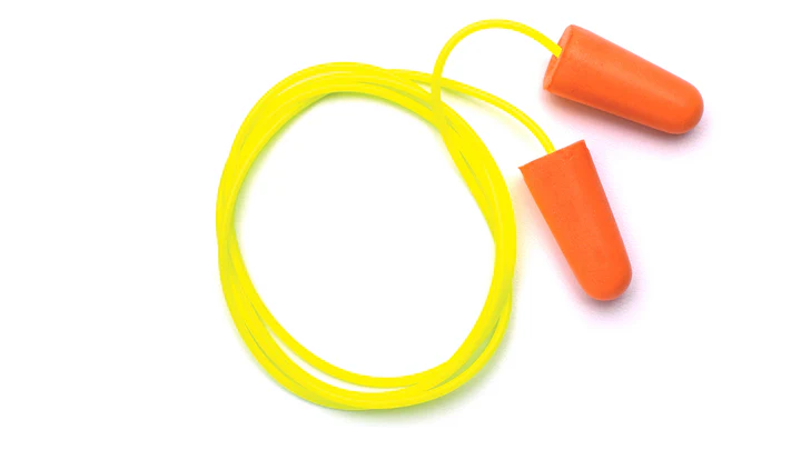 Earplugs - Yellow corded taper fit disp plug -NRR 32db - 100 pair/box - Orange