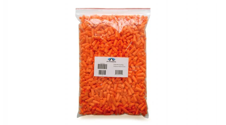 Earplugs - Bulk bag of 500 pair replacement plugs for PD500 dispenser - Orange