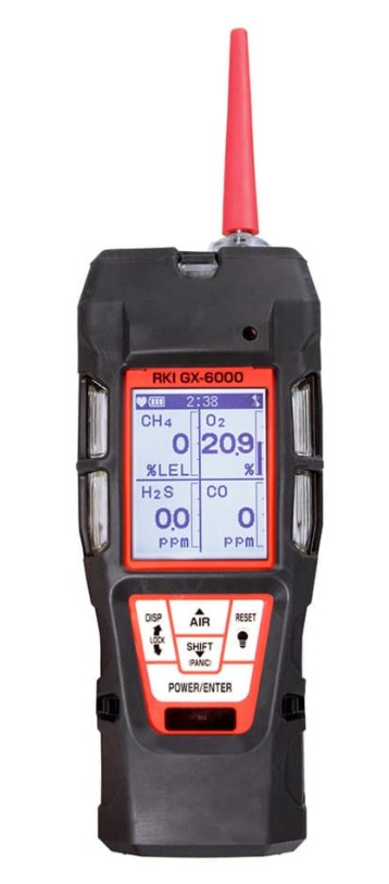 GX-6000,LEL/Oxy/H2S/CO/VOC(10.0 ev)/SO2(0-99.90 ppm),w/Li-ion bat pack/100-240 VAC charger