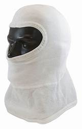 100% NOMEX HOOD W/ BIB, SLIT-EYE COVERAGE, DOUBLE LAYER, WHITE, OSFM - White - OS