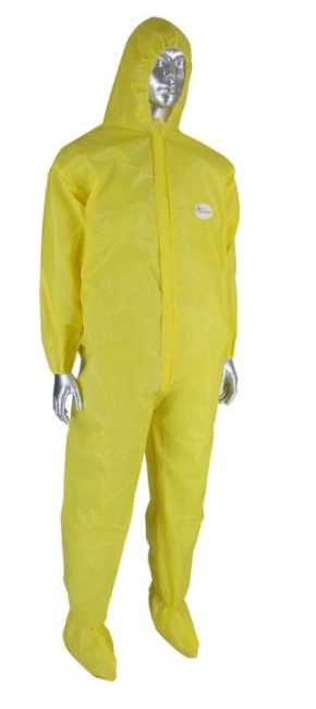 POSIWEAR, UB PLUS, YELLOW COVERALL, HOOD/BOOT, ELASTIC WRIST/ANKLE - Yellow - 2XL