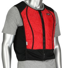 HYBRID PHASE CHANGE & EVAPORATIVE COOLING VEST, LIGHTWEIGHT WITH BAG, RED - Red - L