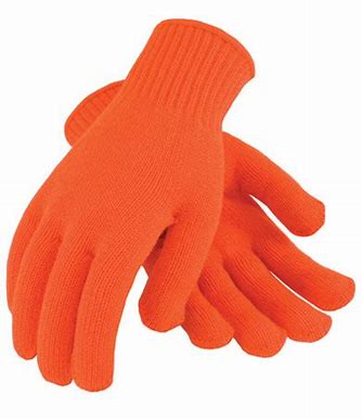100% ACRYLIC GLOVE, 7G, ORANGE - Hi-Vis Orange - XS