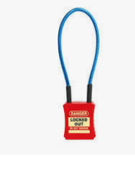 Cable Lockout Padlock, Red with 1' Cable