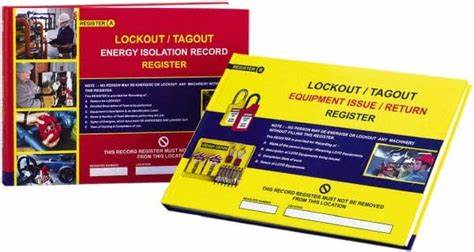  Lockout/Tagout Registers, Each Set of 2 Books, Paper/Cardboard, 8.5" x 12"