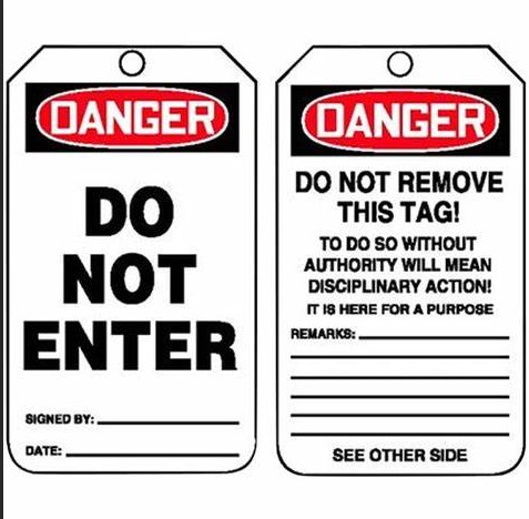 OSHA Danger Safety Tag: Do Not Enter