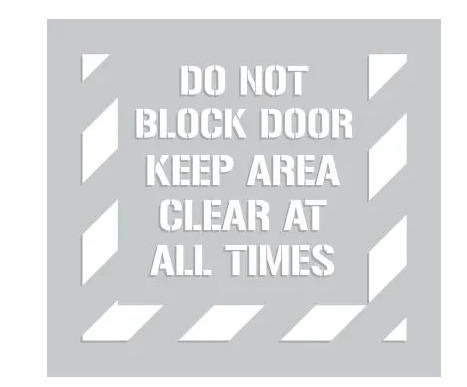 'KEEP AREA CLEAR' STENCIL