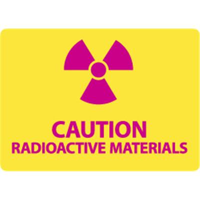 (GRAPHIC) CAUTION RADIOACTIVE MATERIALS, 10X14, ALUM