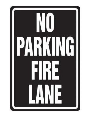 (NO PARKING GRAPHIC)FIRE LANE, 18X12, .063 ALUM SIGN