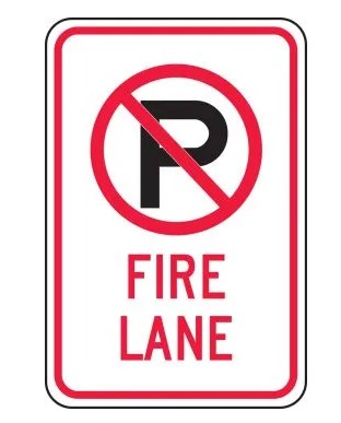 (NO PARKING GRAPHIC)FIRE LANE, 18X12,  .080 HIP REF ALUM SIGN