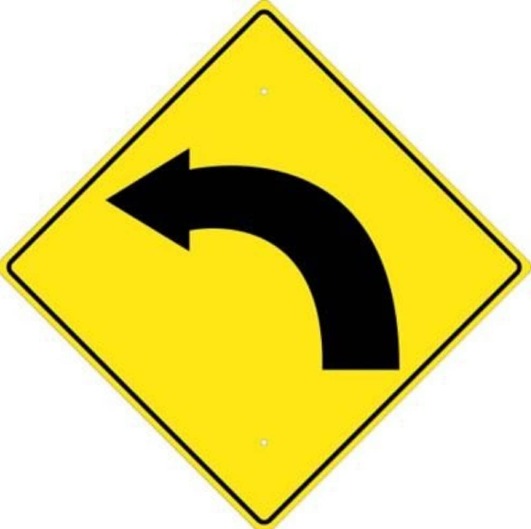 (GRAPHIC OF LEFT CURVED ARROW), 24X24, .080 HIP REF ALUM