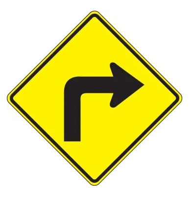 (RIGHT TURN ARROW GRAPHIC) SIGN, 30X30, .080 HIP REF ALUM