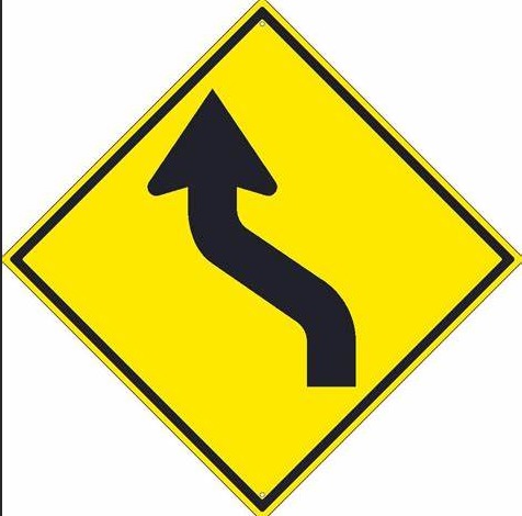 (ARROW GRAPHIC RIGHT) LANE SHIFT SIGN, 30X30, .080 HIP REF ALUM