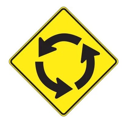 (ROUNDABOUT GRAPHIC)SIGN, 30X30, .080 HIP REF ALUM