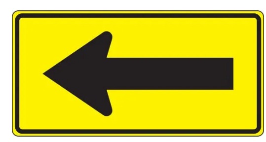 (LARGE ARROW ONE DIRECTION GRAPHIC) SIGN, 12X18, .080 HIP REF ALUM