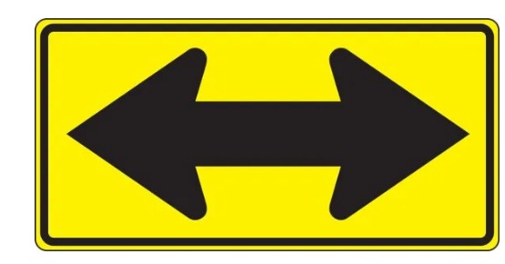 (LARGE ARROW TWO DIRECTIONS GRAPHIC) SIGN, 12X18, .080 HIP REF ALUM