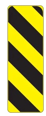 (LEFT STRIPE YELLOW OBJECT MARKER GRAPHIC) SIGN, 12X36, .080 HIP REF ALUM