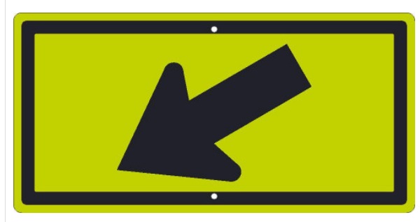 (ARROW GRAPHIC DOWNWARD) SIGN,12 X 24, DIAMOND GRADE REFLECTIVE ALUM