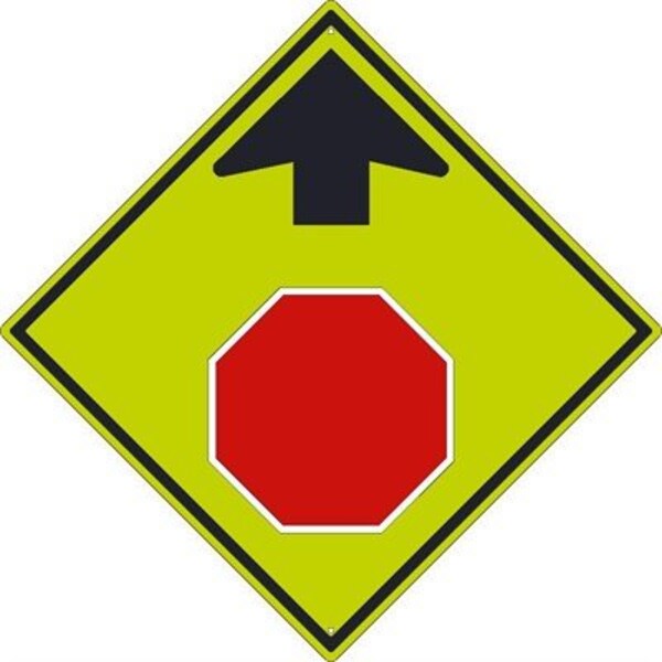 (GRAPHIC STOP AHEAD)SIGN, 30X30,.080 DG REF ALUM