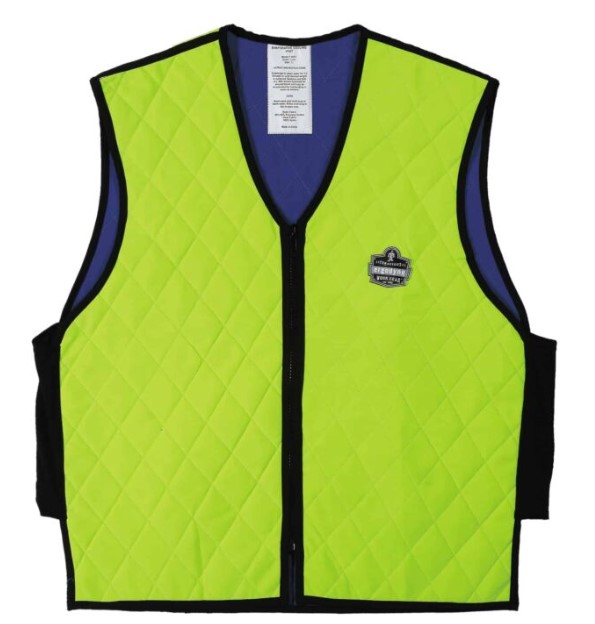Cooling Vest - Embedded Polymer - Zipper - Lime 2XL