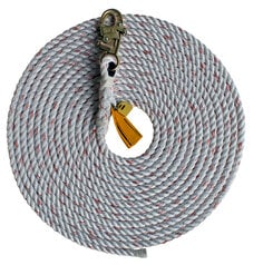 1202900 - 3M™ DBI-SALA® Rope Lifeline with Snap Hook 1202900, 5/8 in Polyester and Polypropylene Blend, White, 200 ft