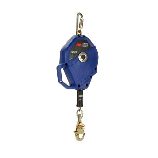 SRL, Smart Lock 50 Foot Galvanized Cable Self Retracting Lifeline with swivel anchorage loop, carabiner and swivel snap hook