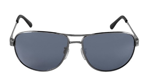 Acero glasses, Comfort-fit temples and nose piece, Gunmetal frame/temple, aviator style, smoke lens, adjustable nose piece.  