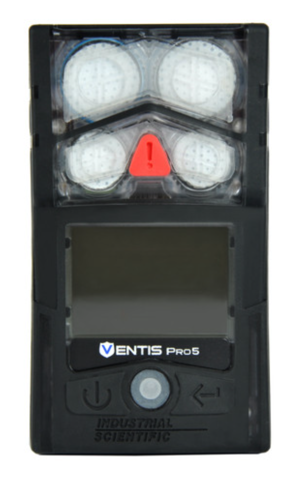 Ventis Pro5 Personal Gas Monitor, LEL (Pentane), CO, H2S, O2, Li-ion Slim Extended Battery, Desktop Charger, No Pump, Black, UL/CSA, LENS Wireless, English