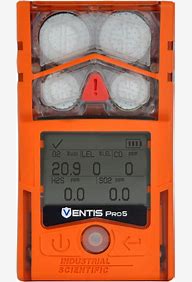 Ventis Pro5 Personal Gas Monitor, LEL (Pentane), CO, H2S, O2 (Long-life), Li-ion Slim Extended Battery, Desktop Charger, No Pump, Black, UL/CSA, LENS Wireless, English