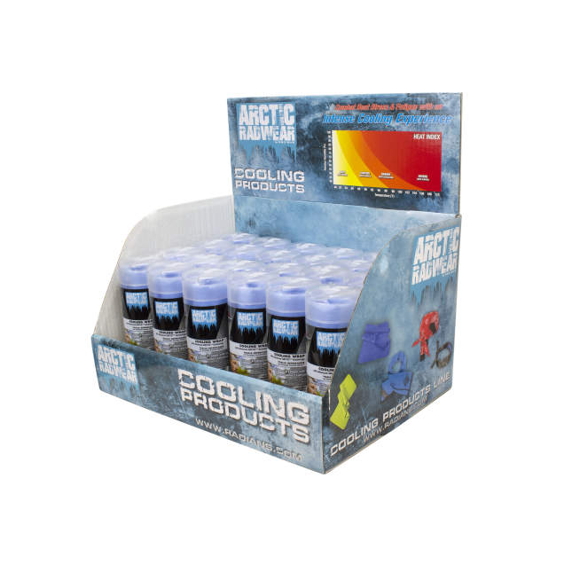 Corrugated Counter Display with Header Graphic Cooling Wraps - 24 Blue