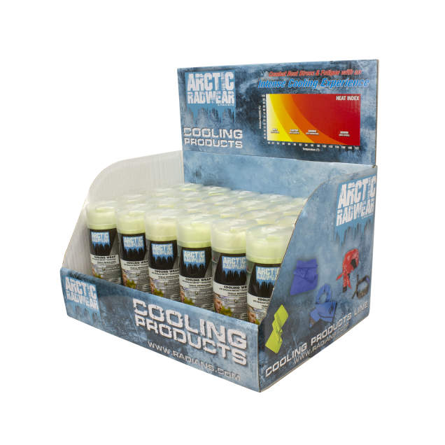 Corrugated Counter Display with Header Graphic Cooling Wraps - 24 Hi-Vis Lime