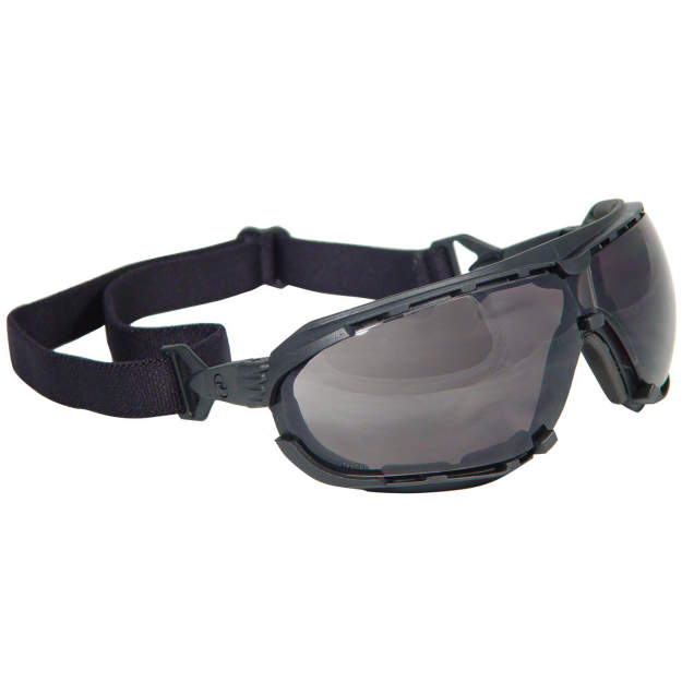 Goggle Closed Cell Foam Lining with Adjustable Headstrap • Snap-In Adjustable Temples Included Black Frame - Smoke Anti-Fog Lens