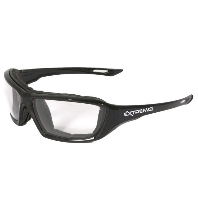 Glasses Foam Lined Frame • Full Frame with Polycarbonate Lens • Rubber Nosepads • Meets ANSI Z87.1+ • 99.9% UV Protection Black Frame - Clear Lens